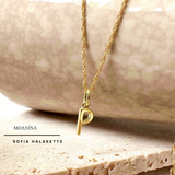 Initialen Buchstaben Anhänger / Kette • 8k Echtgold