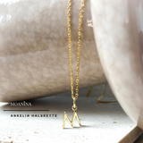 Initialen Buchstaben Anhänger / Kette • 8k Echtgold