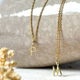 Initialen Buchstaben Anhänger / Kette • 8k Echtgold
