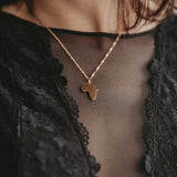 Afrika Kontinent Anhänger / Kette • 14k Echtgold