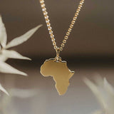 Afrika Kontinent Anhänger / Kette • 14k Echtgold