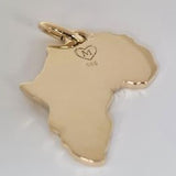 Afrika Kontinent Anhänger / Kette • 14k Echtgold