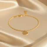 Armband Sterling Silber schlicht Coin 