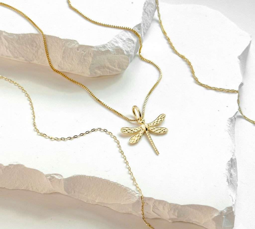 Lubellula Kette Libelle • 8k Echtgold